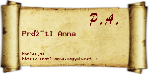 Prátl Anna névjegykártya