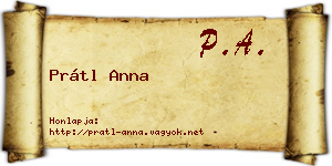 Prátl Anna névjegykártya